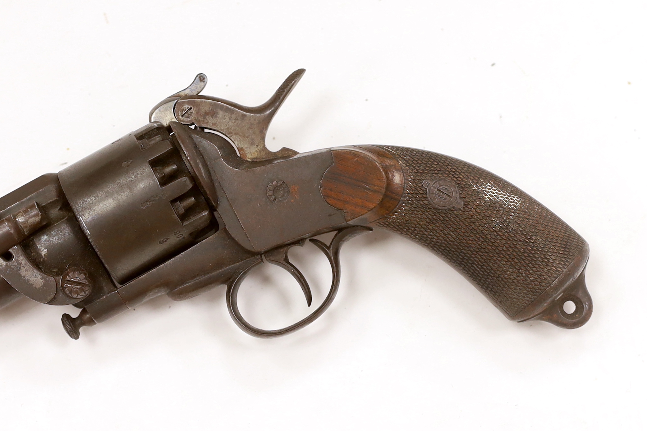 A good scarce nine short Le Matt 'Grape-Shot' single action percussion revolver
